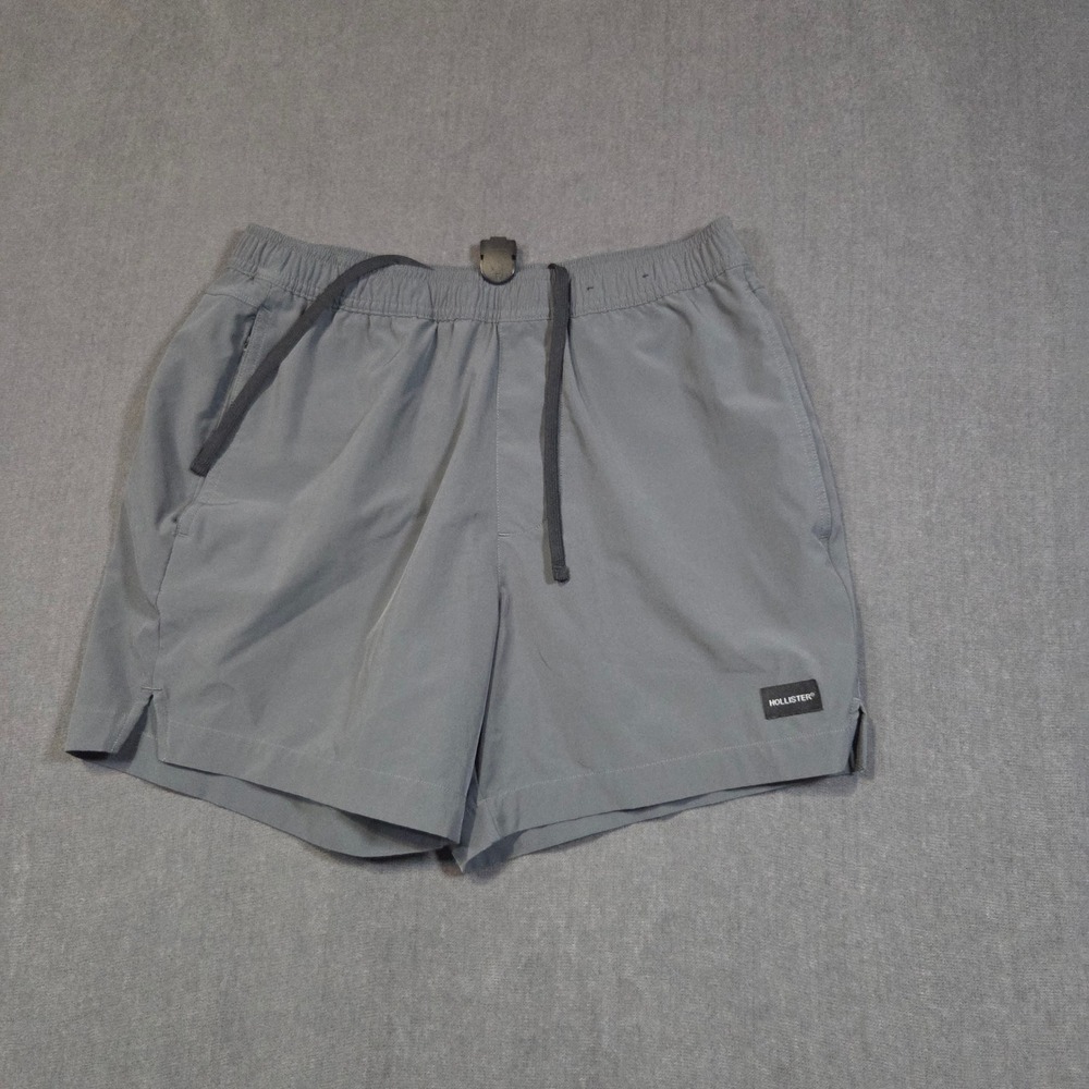 Hollister Active Shorts Mens Small Gray Elastic Drawstring Athletic 5 Inseam